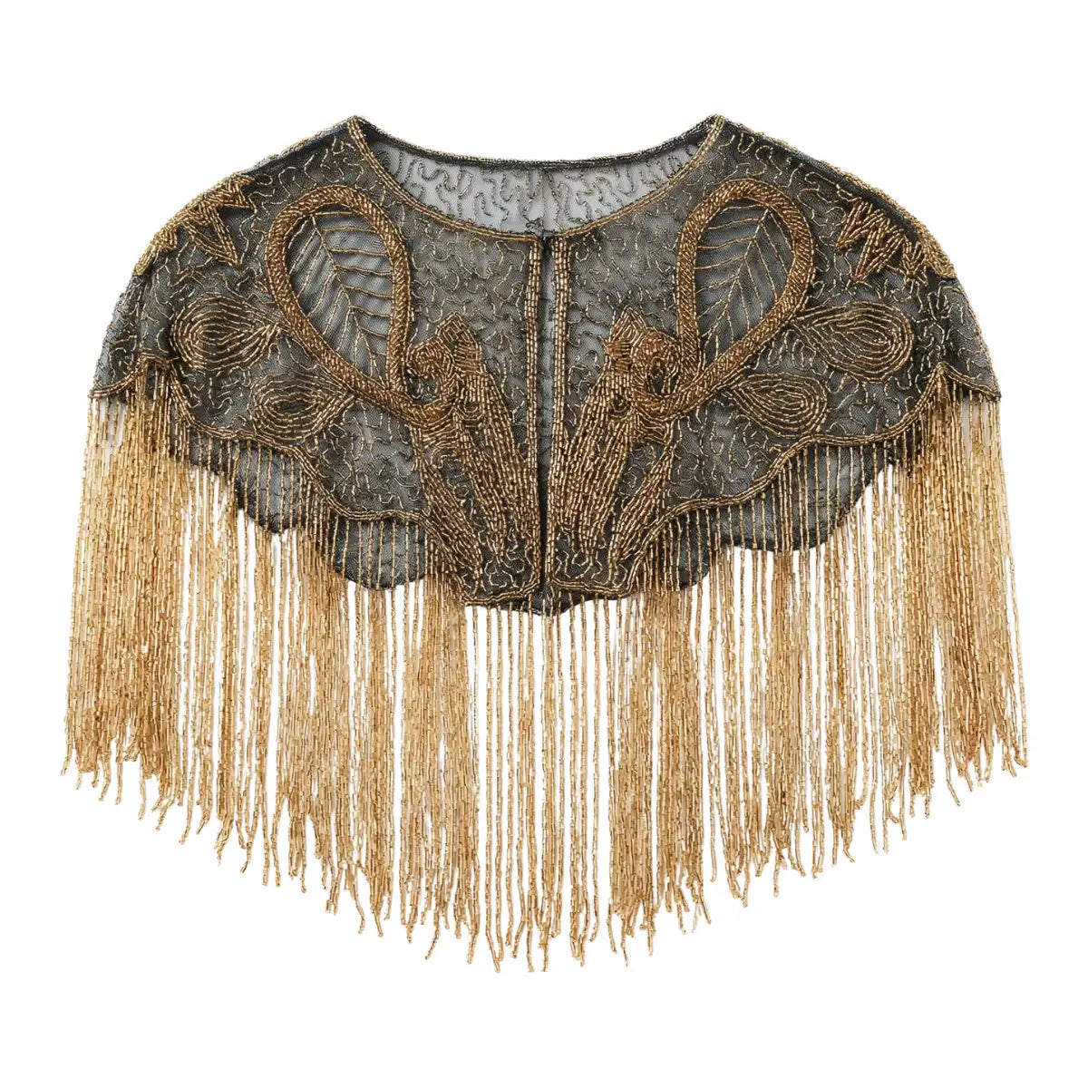Nuit Black and Gold Jewel Cape