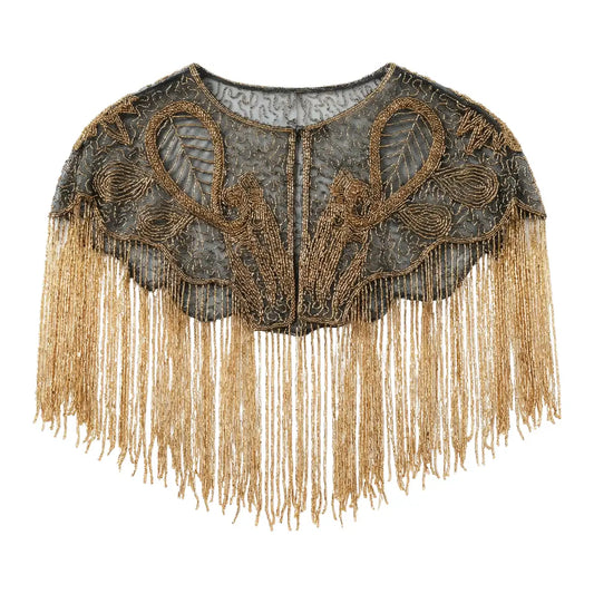 Nuit Black and Gold Jewel Cape