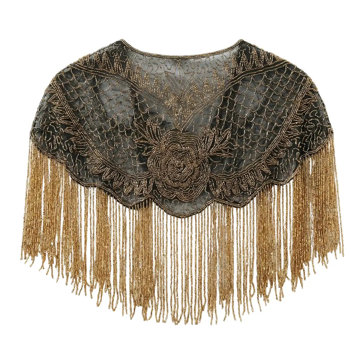 Nuit Black and Gold Jewel Cape