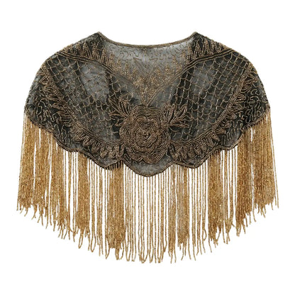 Nuit Black and Gold Jewel Cape