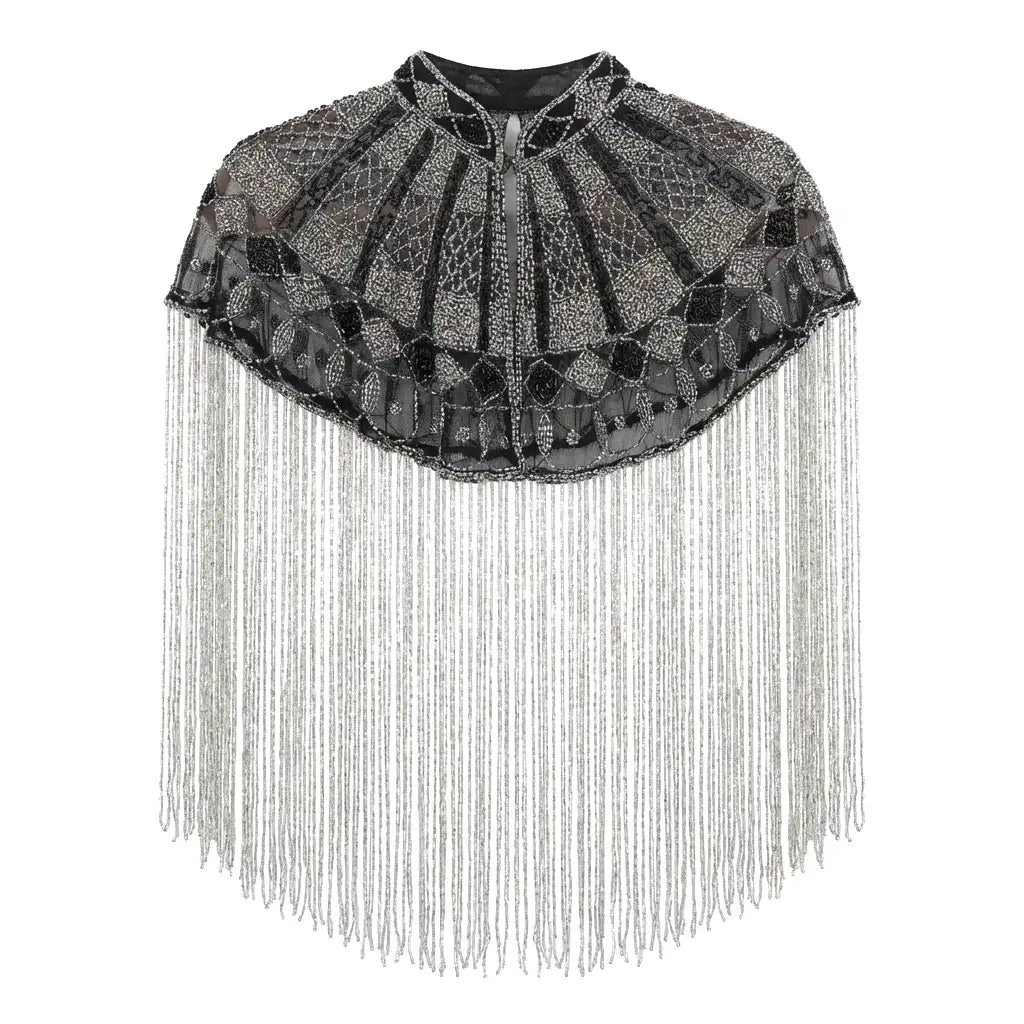 Black and Silver Onyx Jewel Cape