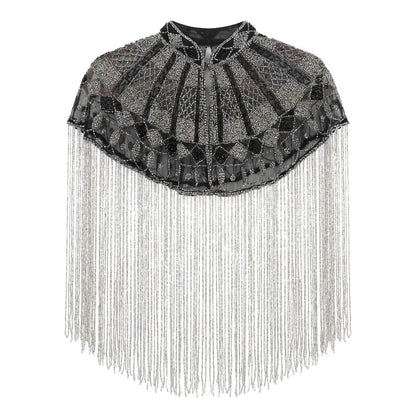 Black and Silver Onyx Jewel Cape