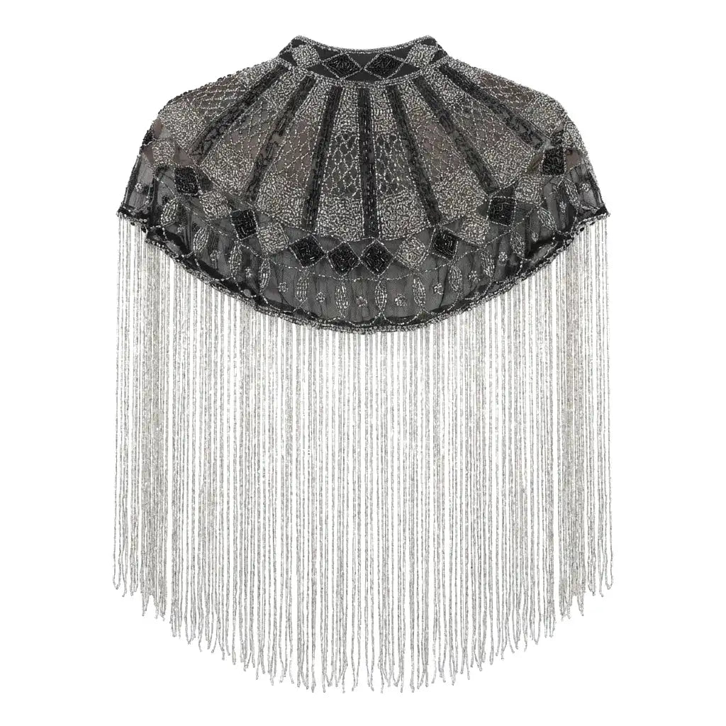 Black and Silver Onyx Jewel Cape