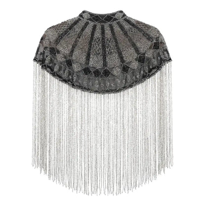 Black and Silver Onyx Jewel Cape