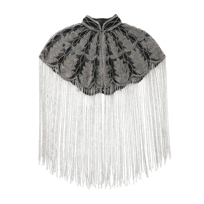 Silver and Black Saber Jewel Cape