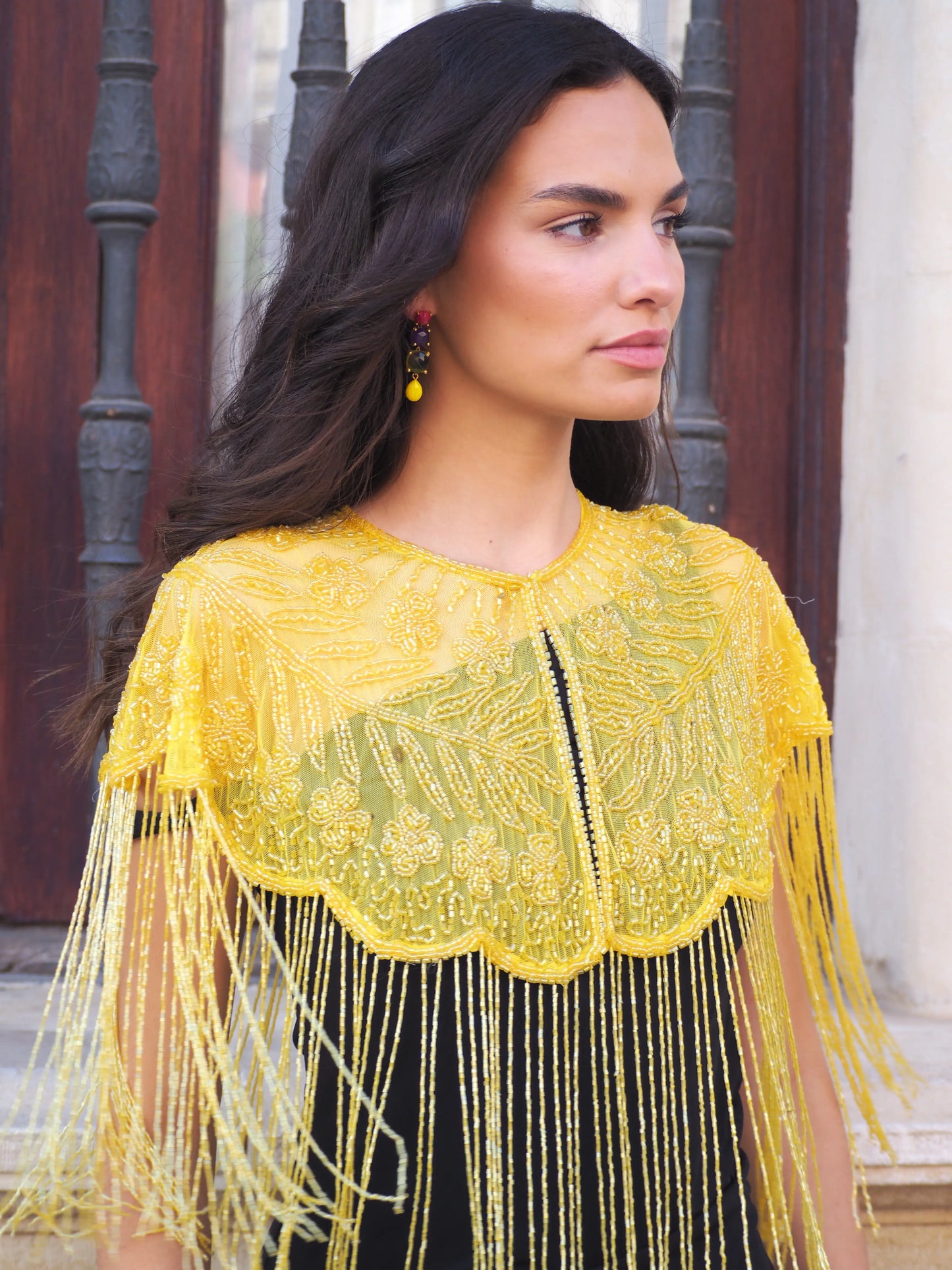 Shimmer Yellow Jewel Cape