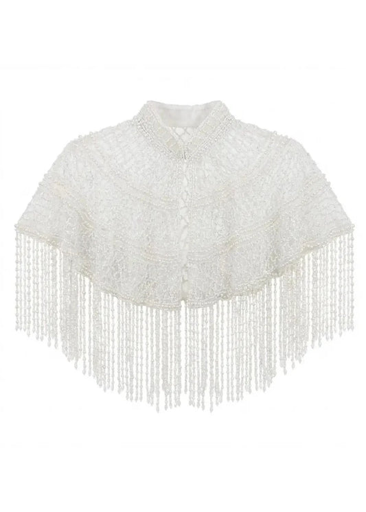 White Eternal Pearl Jewel Cape