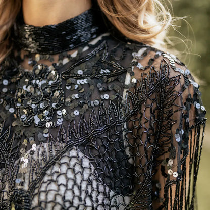 Capa Joya Aura Lentejuelas Negra