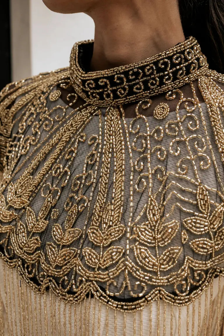 Capa Joya Bollywood Dorado y Negro