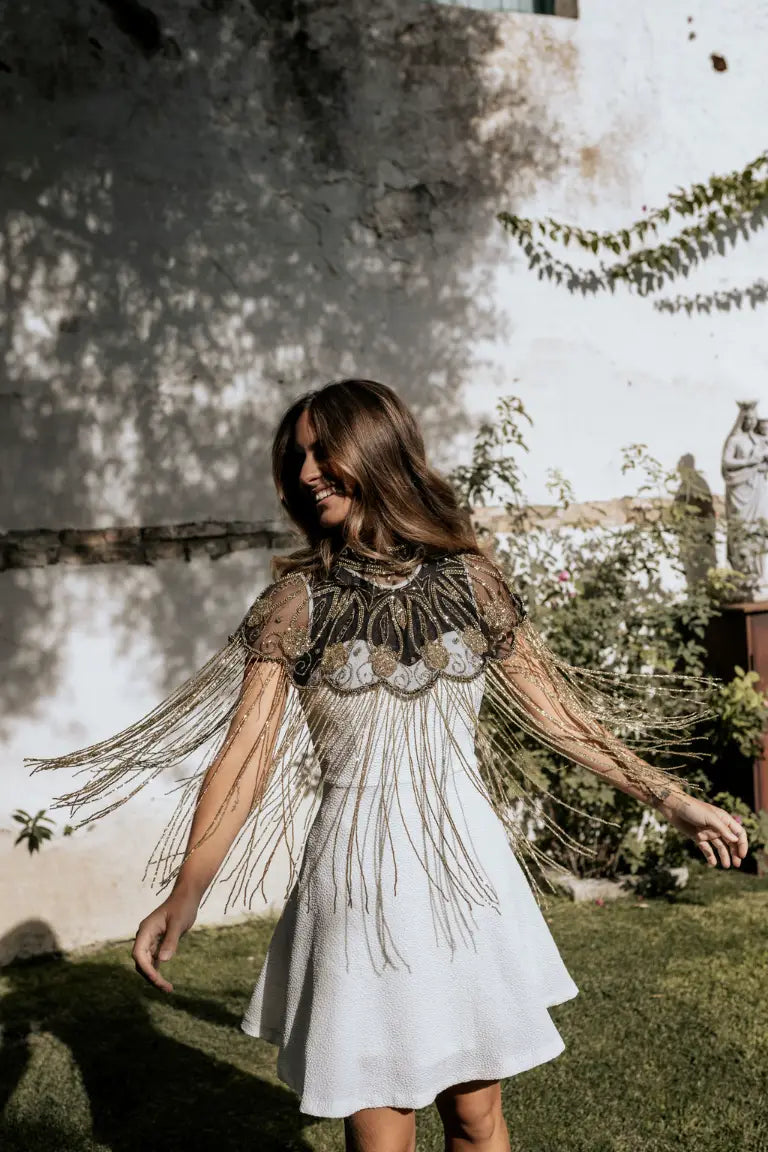 Capa Joya Leaf Negra y Dorado