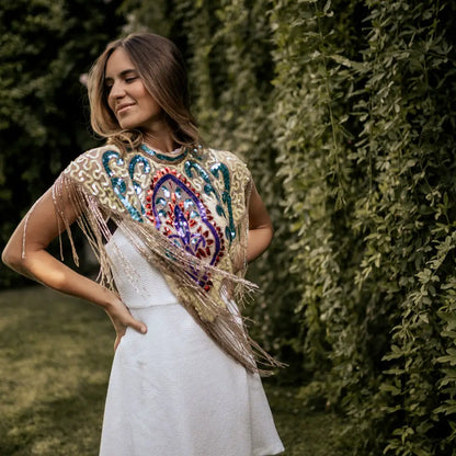 Capa Joya Multi Arte vivo Azul claro, Amarillo y Fucsia