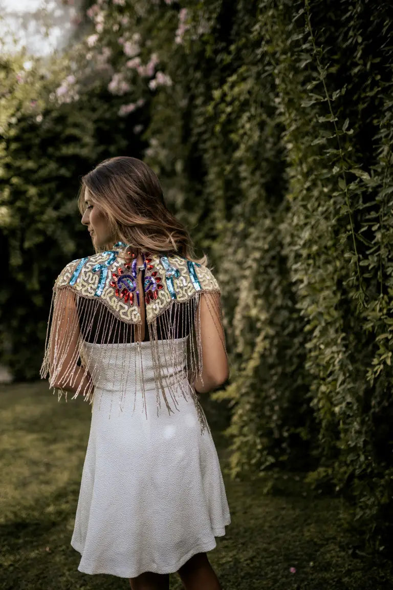 Capa Joya Multi Arte vivo Azul claro, Amarillo y Fucsia