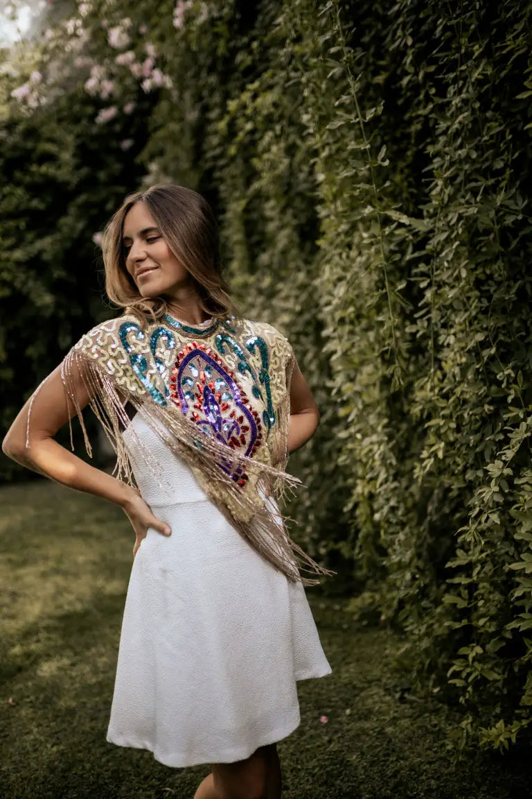 Capa Joya Multi Arte vivo Azul claro, Amarillo y Fucsia