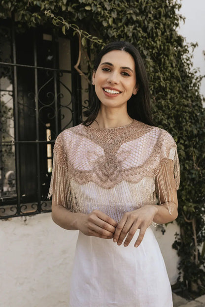 Nuit Dusty Rose Jewel Cape