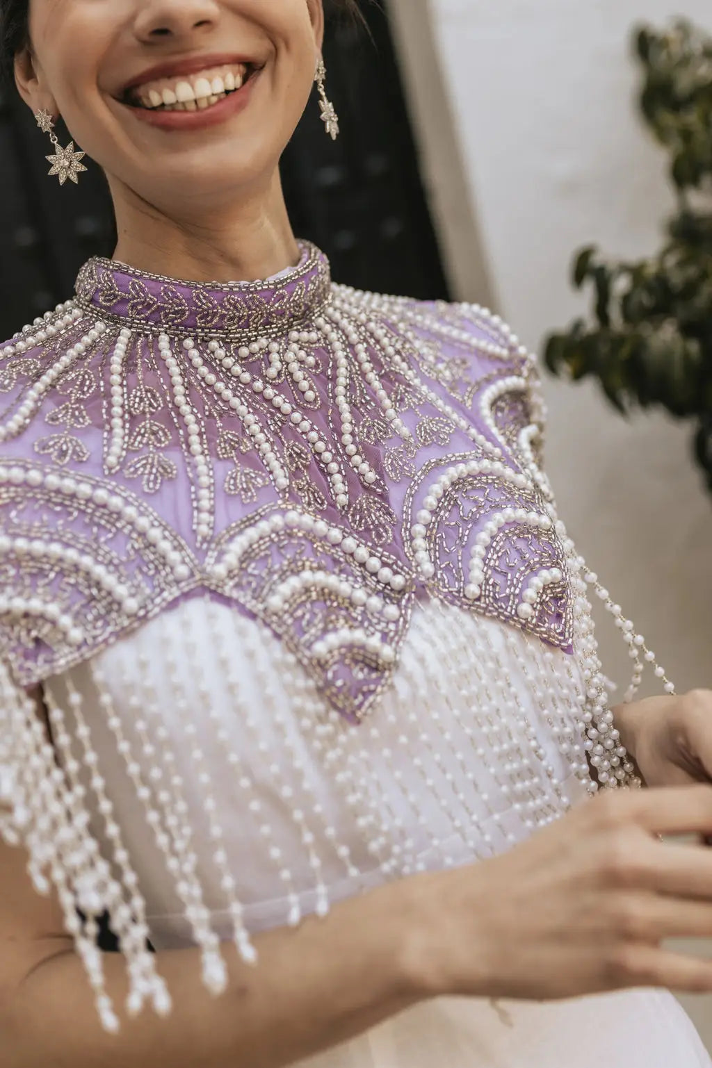 Papillon Jewel Cape with Purple Pearls