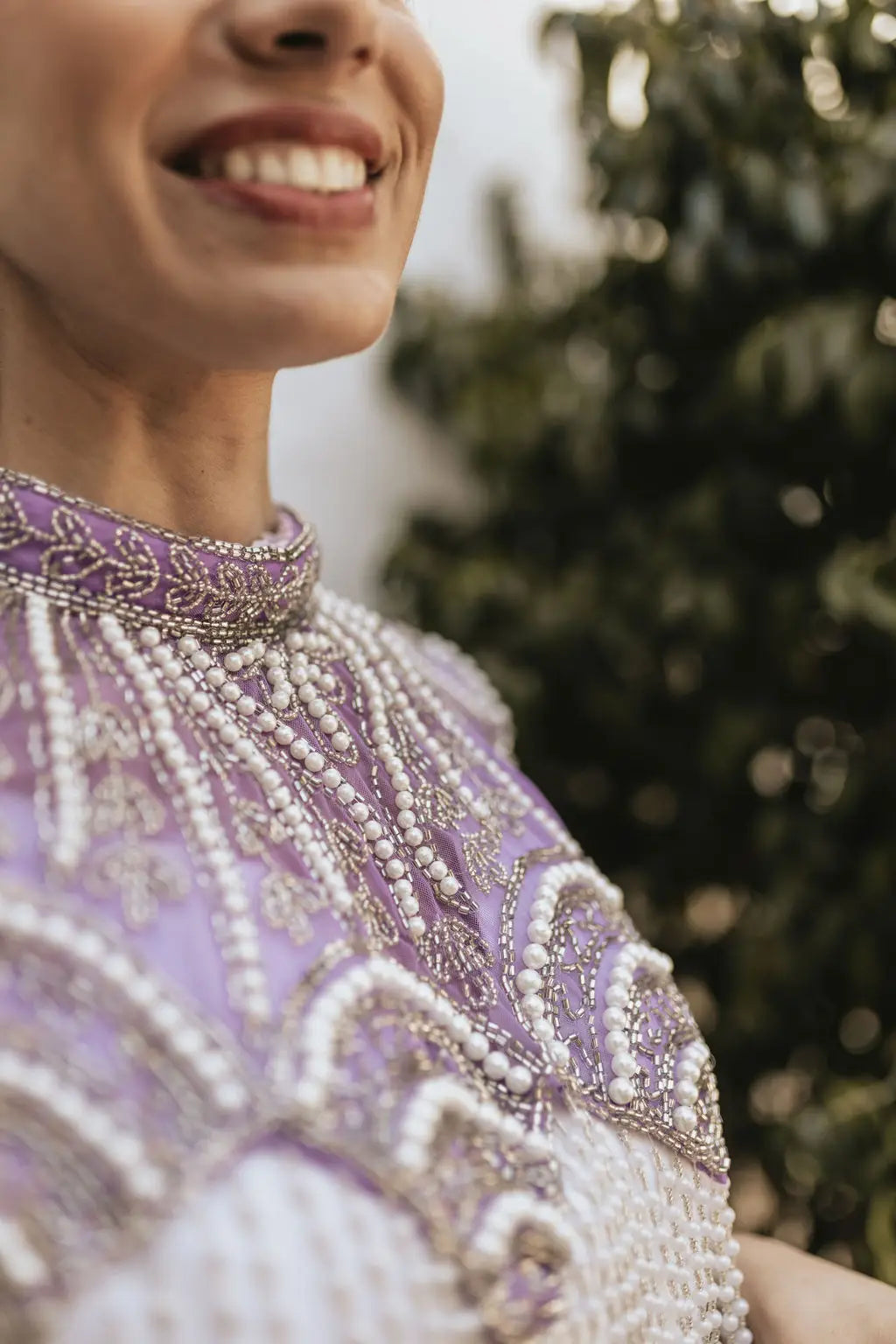 Papillon Jewel Cape with Purple Pearls