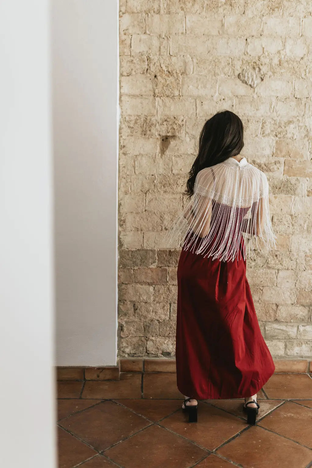 White Miyuki Jewel Cape