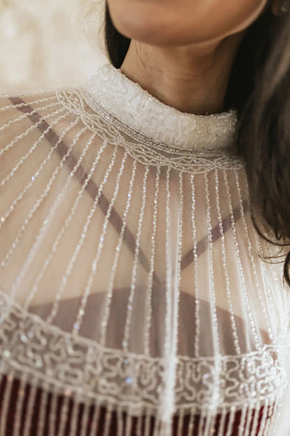 White Miyuki Jewel Cape