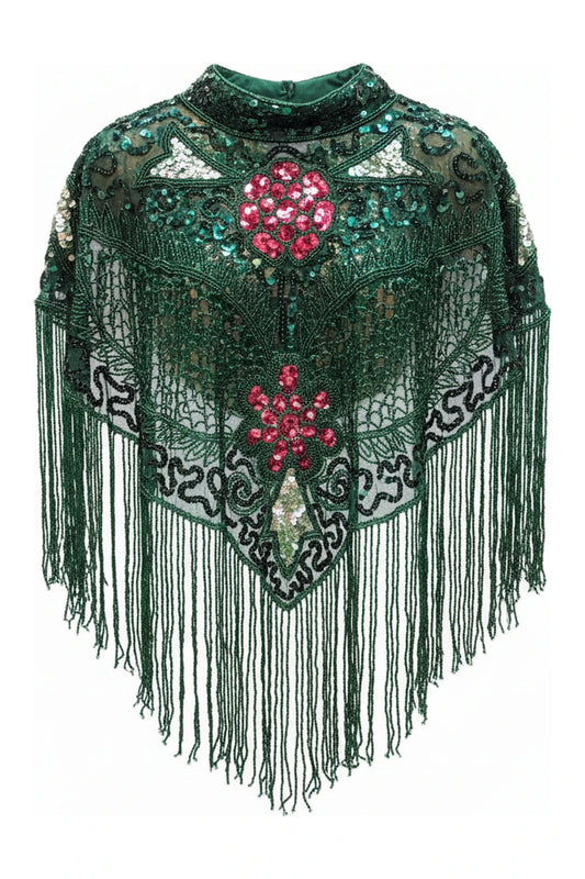 Capa Joya Aura Lentejuelas Verde y Fucsia