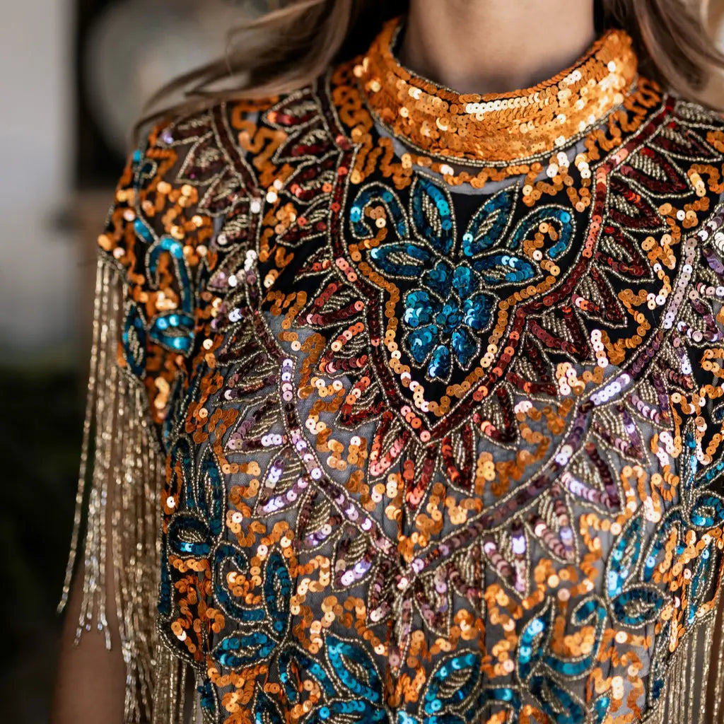 Capa Joya Multi Brillo Naranja, Azul turquesa y Rosado