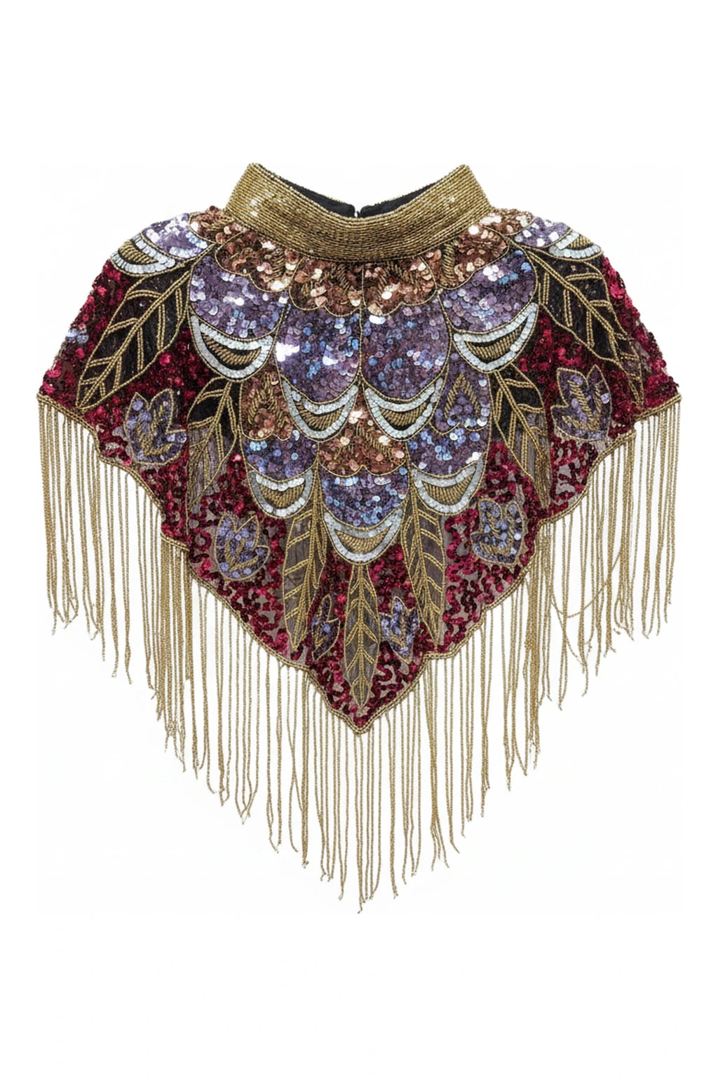 Capa Joya Multi Tribal Morado, Rojo y Dorado