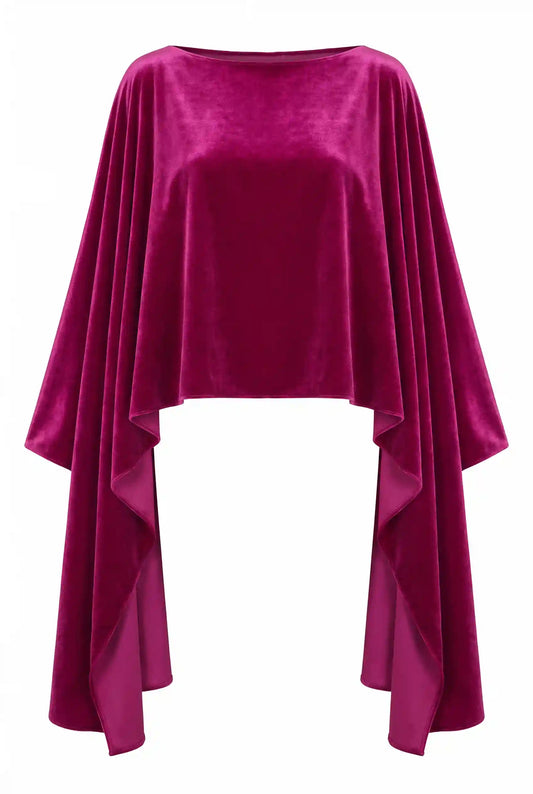 Capa Terciopelo Invitada Fucsia