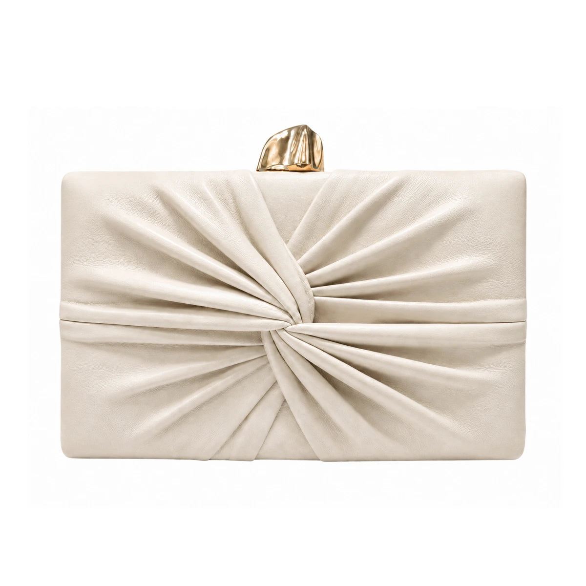 Cartera Invitada Nudo Polipiel Crema