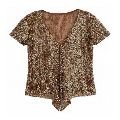 Liora Jacket Short Sleeve Gold Sequins