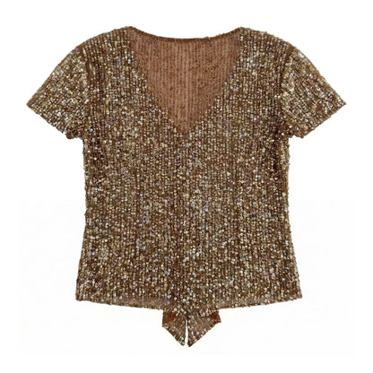 Liora Jacket Short Sleeve Gold Sequins