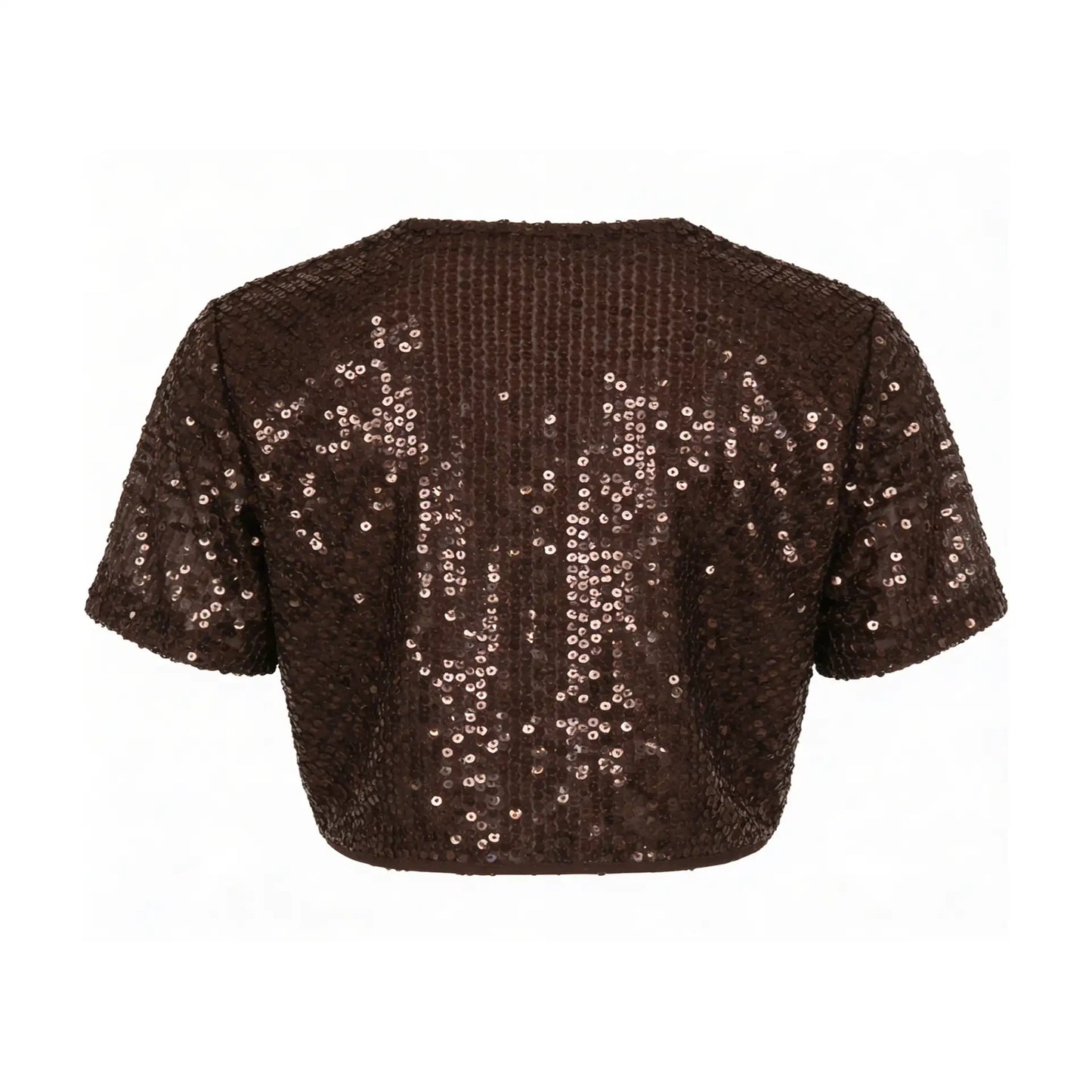 Liora Short Sleeve Sequin Jacket Brown