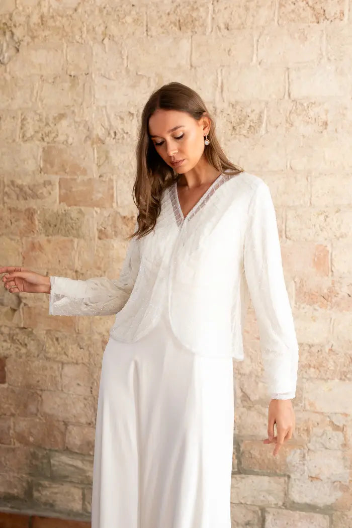 Chaqueta Fina Joya Blanco