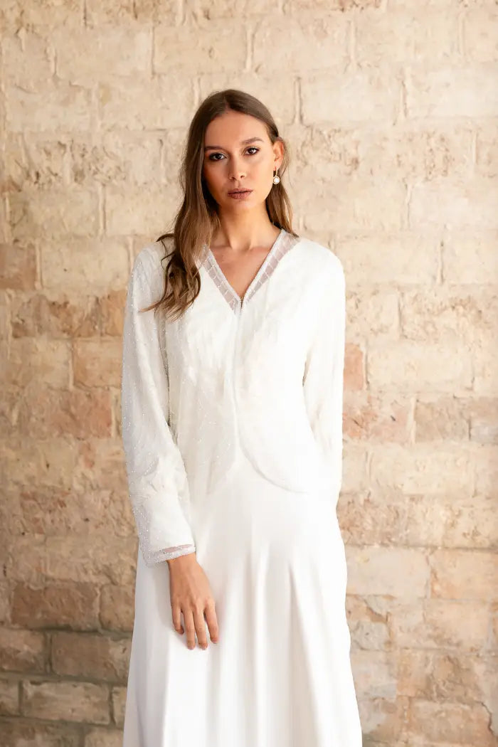 Chaqueta Fina Joya Blanco