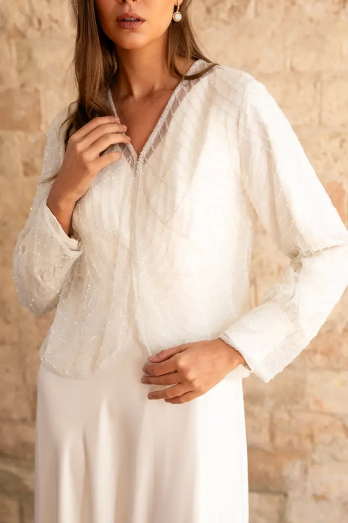 Chaqueta Fina Joya Blanco