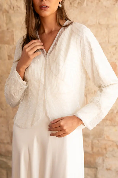 Chaqueta Fina Joya Blanco