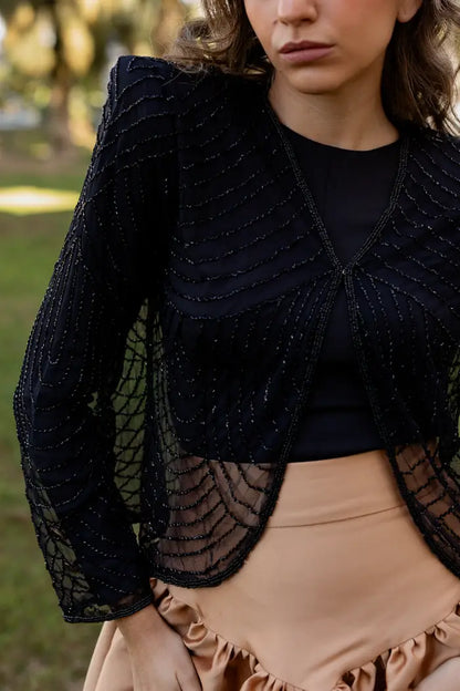 Chaqueta Fina Joya Negra