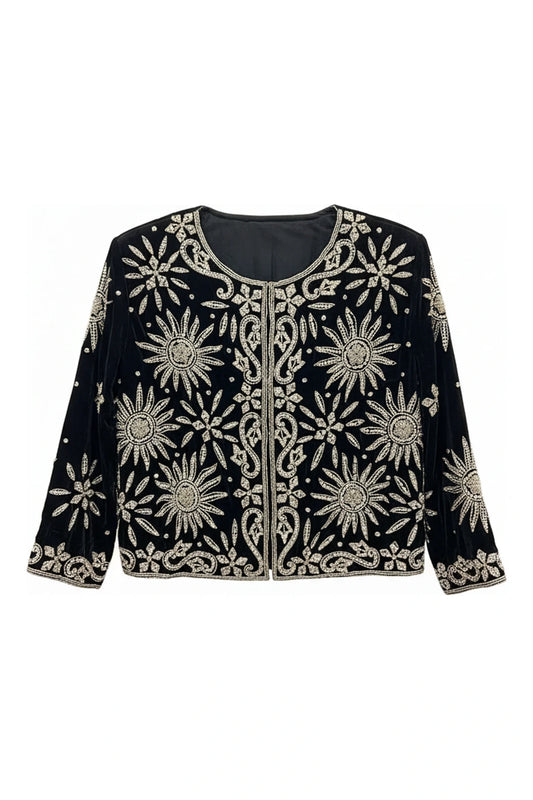 Chaqueta Joya Indira Negro y Plateada