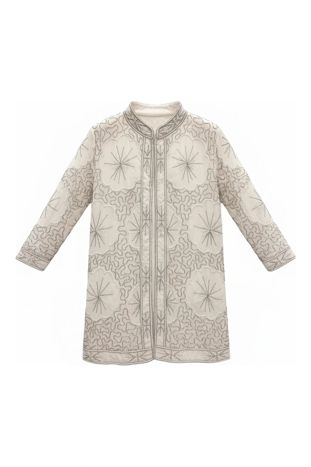 Chaqueta Joya Zariya Blanco crema y Plata