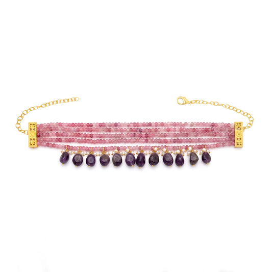 Choker Handler Rosa y Morado