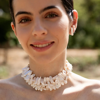 Choker Melanesia XL Ed. Limitada Plata Perlas