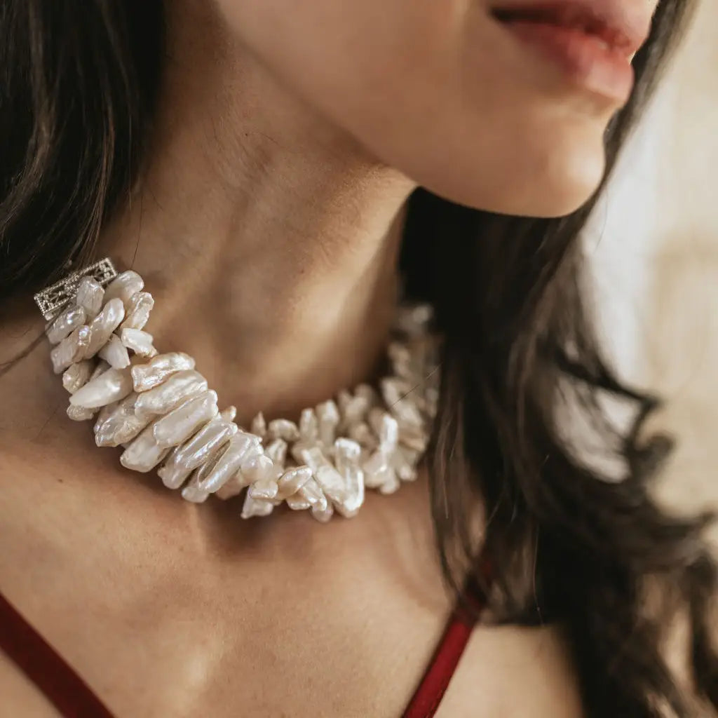 Choker Melanesia XL Ed. Limitada Plata Perlas