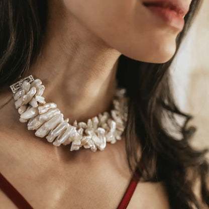 Choker Melanesia XL Ed. Limitada Plata Perlas