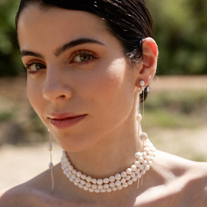 Cascata Earrings Limited Edition Silver Pearls