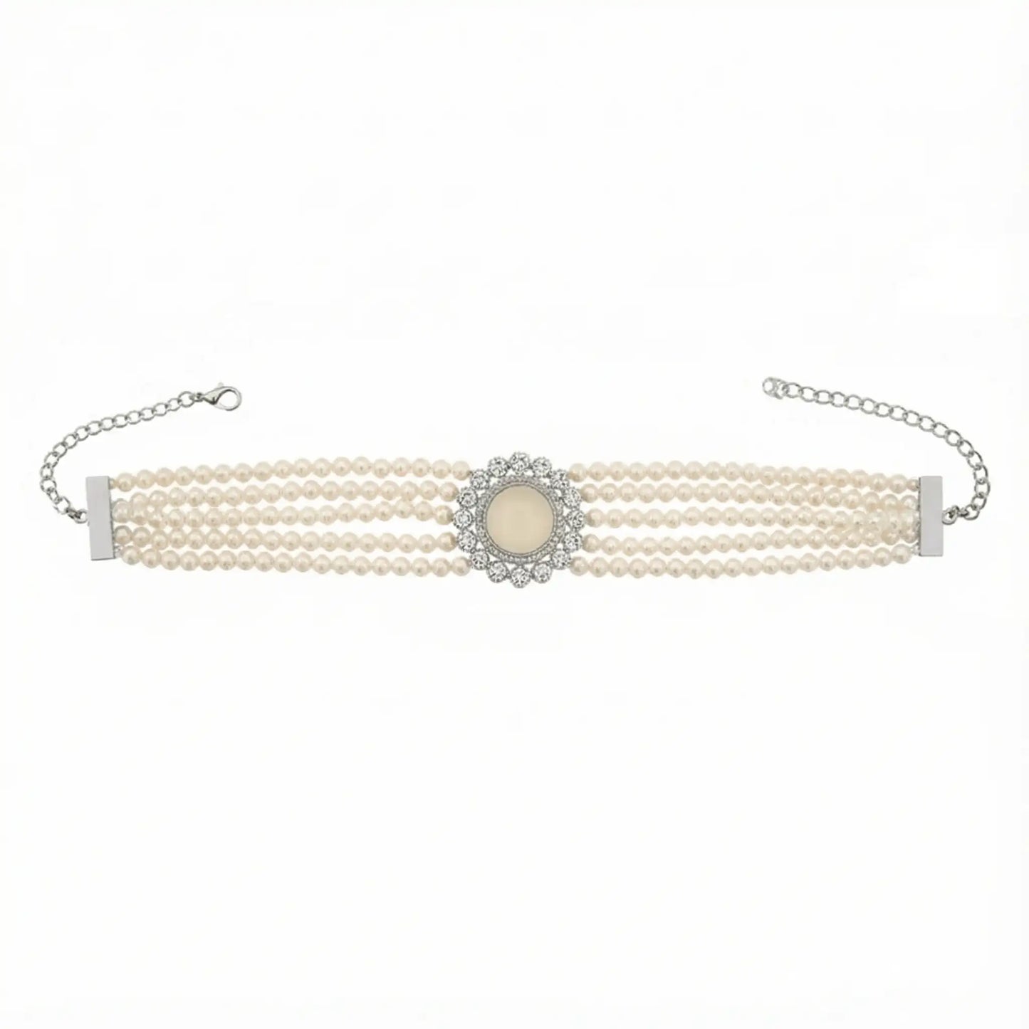 Choker Vintage Anise Plata Perlas