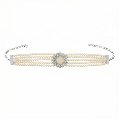 Choker Vintage Anise Plata Perlas
