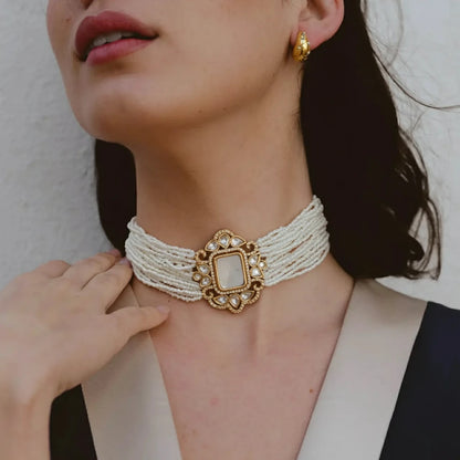 Choker Vintage Baline Mini Perlas