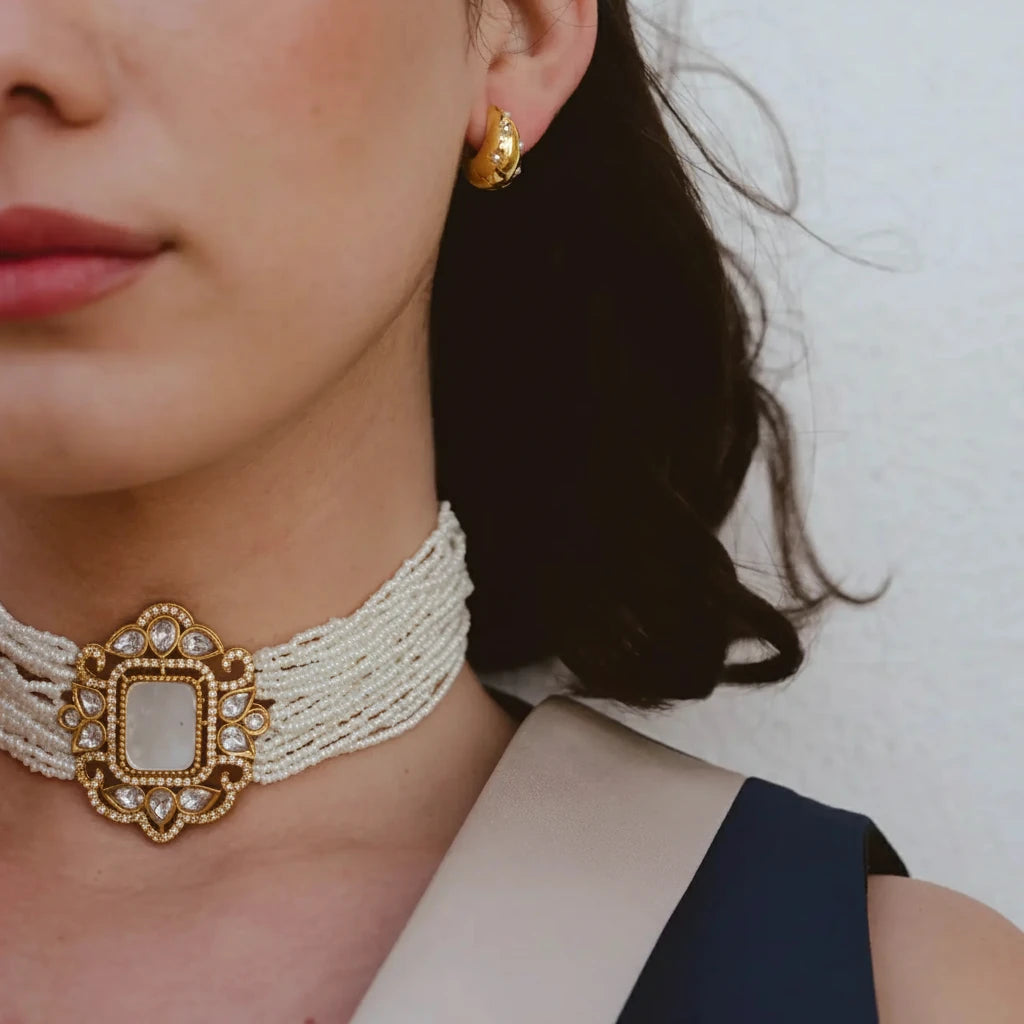 Choker Vintage Baline Mini Perlas