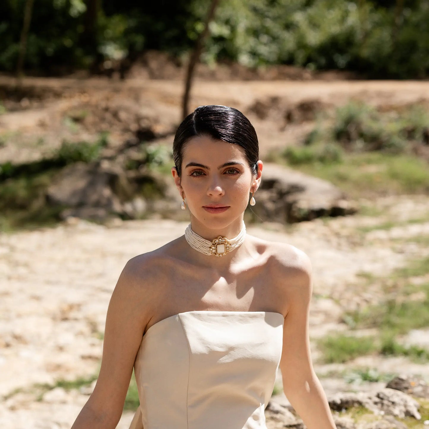 Choker Vintage Baline Mini Perlas