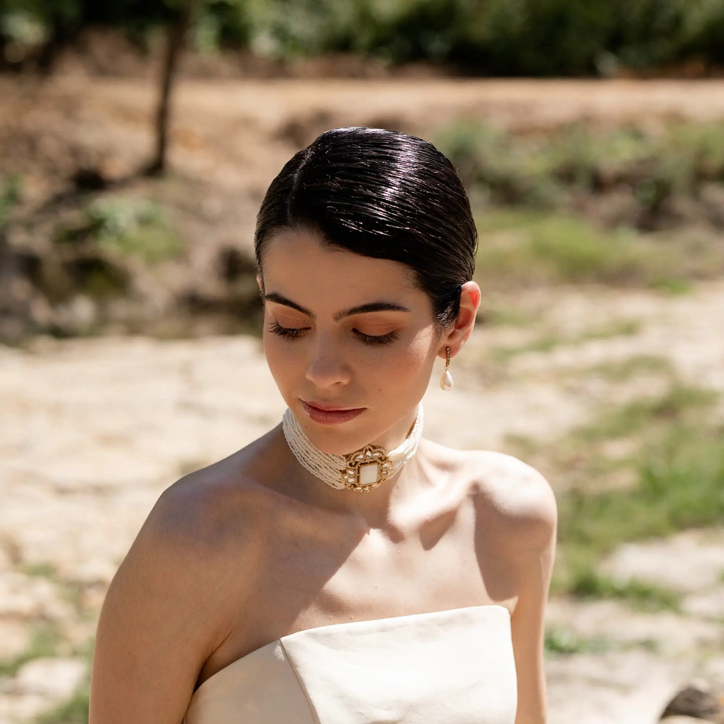 Choker Vintage Baline Mini Perlas