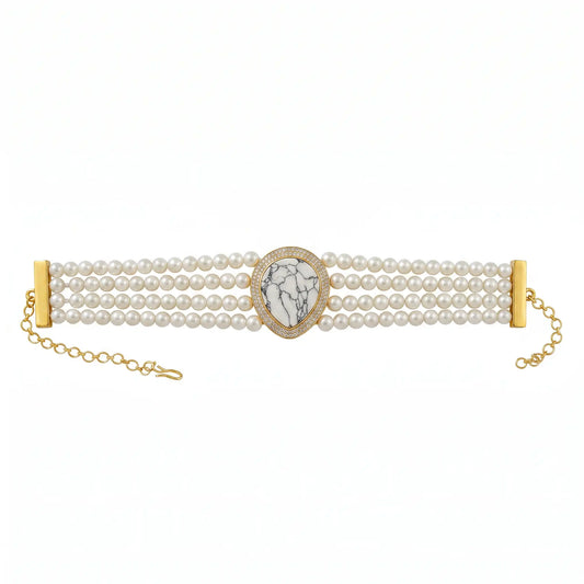 Choker Vintage Eira Mármol Perlas