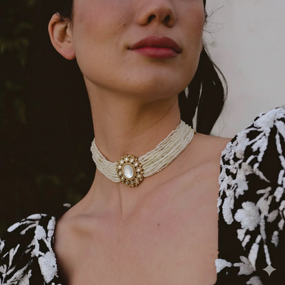 Choker Vintage Melisa Mini Perlas